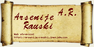 Arsenije Rauški vizit kartica